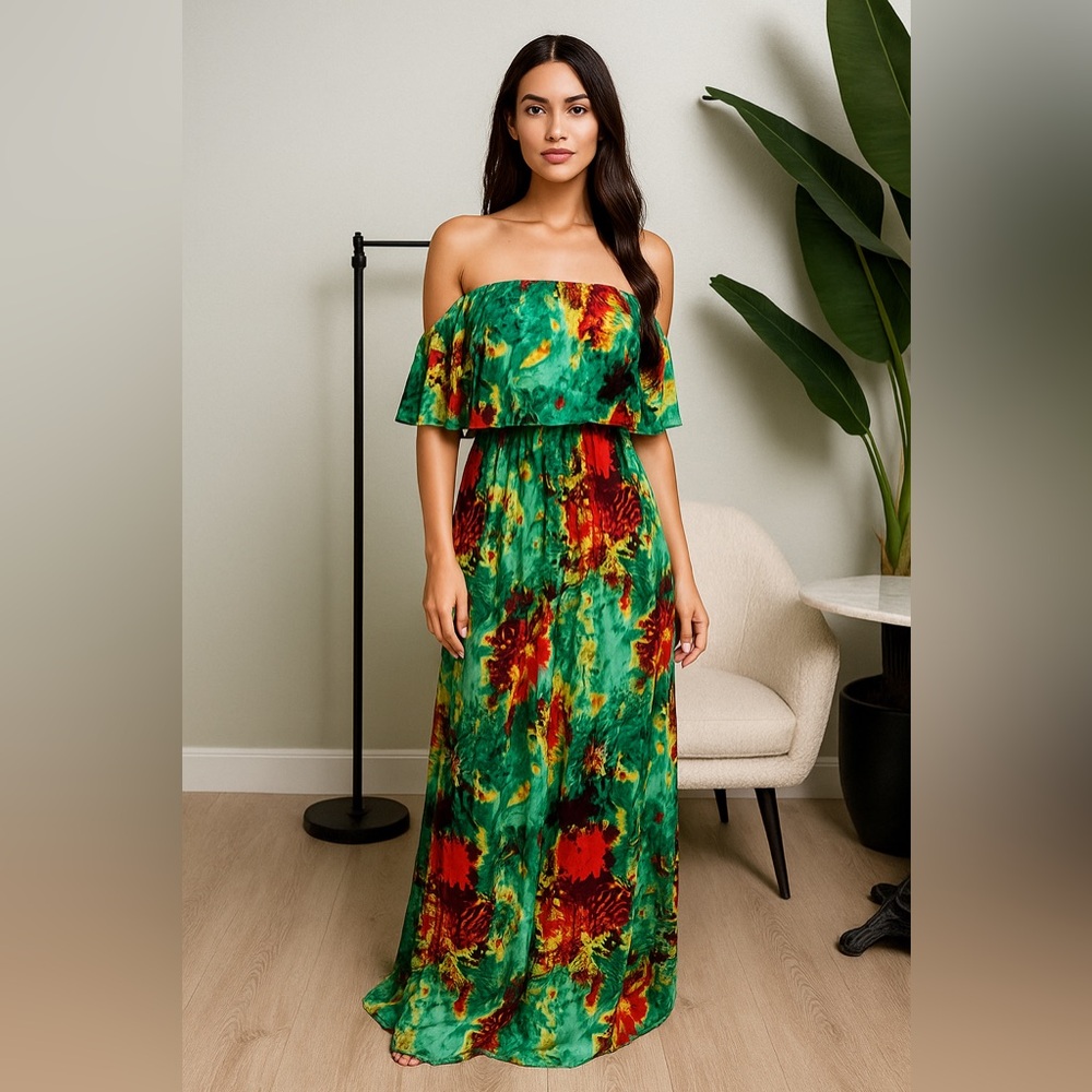 Strapless Tiered Maxi Dress